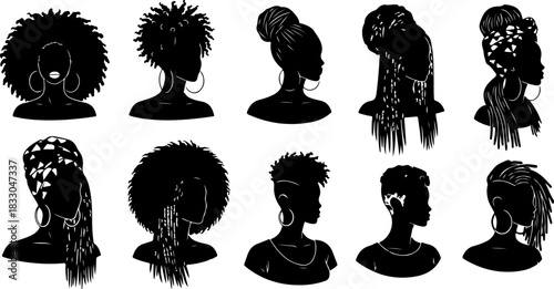 Elegant Afro Silhouette Women Collection Set