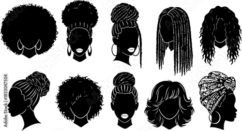 Elegant Afro Silhouette Women Collection Set