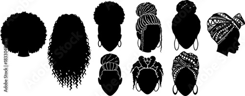 Black Woman Silhouette Hairstyles Collection