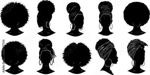 Black Woman Silhouette Hairstyles Collection