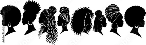 Black Woman Silhouette Hairstyles Collection