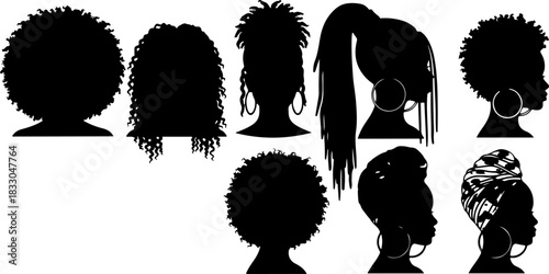 Black Woman Silhouette Hairstyles Collection
