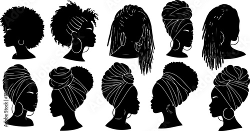 Black Woman Silhouette Hairstyles Collection