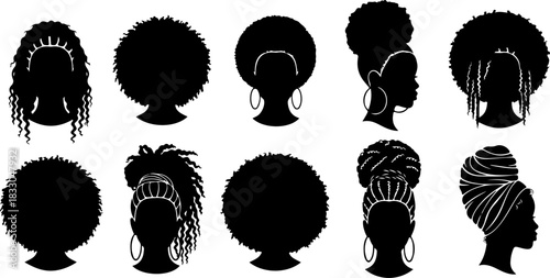 Black Woman Silhouette Hairstyles Collection