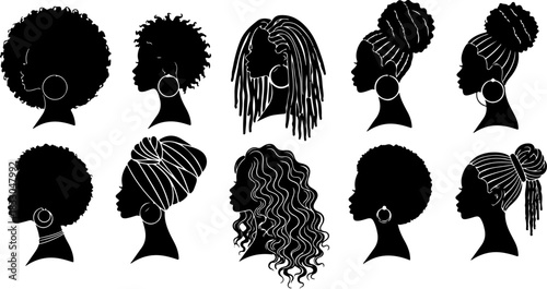 Black Woman Silhouette Hairstyles Collection
