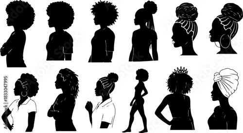 Black Woman Silhouette Hairstyles Collection