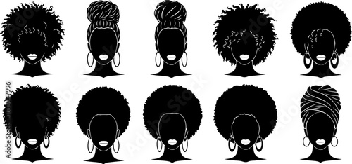 Black Woman Silhouette Hairstyles Collection