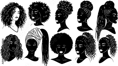 Black Woman Silhouette Hairstyles Collection
