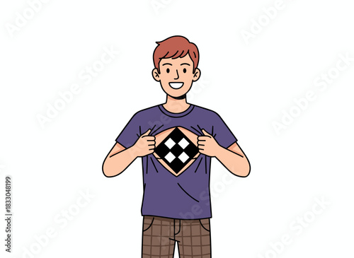 Exploring self‑discovery, psychology, and mental health concepts by delving into one’s inner world, an introverted individual reflects on themselves, depicted as a flat vector illustration on a white