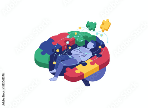 Investigating and uncovering new opportunities and life challenges, studying and experiencing the unknown, seeking chances, solutions, and knowledge, depicted as a flat vector illustration on a white