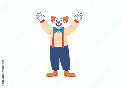 French mime in gloves performs pantomime, a comic street actor in silent deaf comedy behind the wall, depicted as a flat vector illustration on a white background