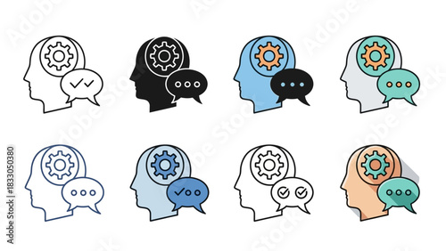 Thinking Process and Decision Making Vector Graphics