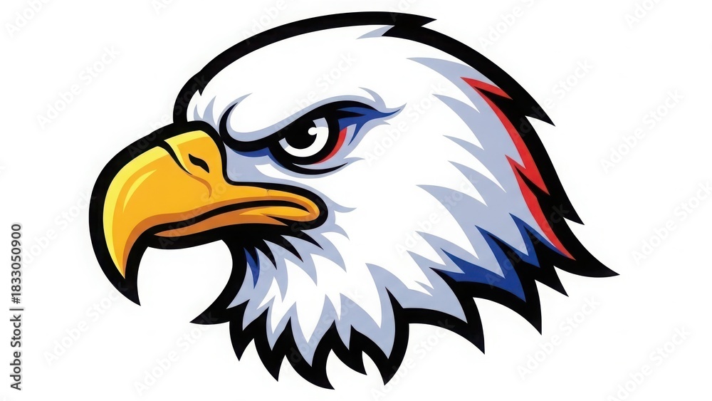 Fototapeta premium Aggressive eagle head logo design isolated on white background