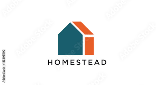 Modern house logo design for a real estate or construction company.