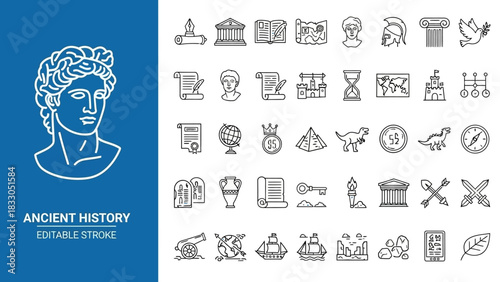 Ancient History Icons A Collection of Line Art Symbols for Education and Design