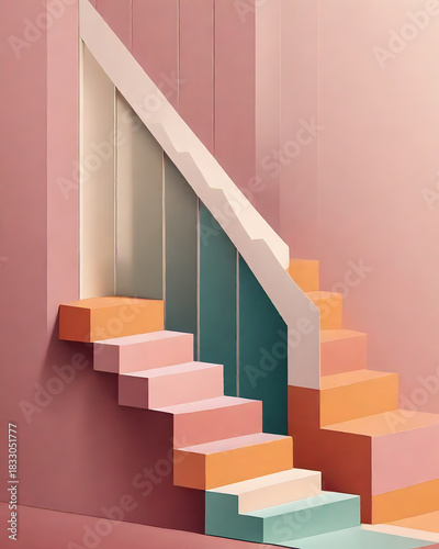 Colorful Abstract Staircase｜カラフルな抽象階段