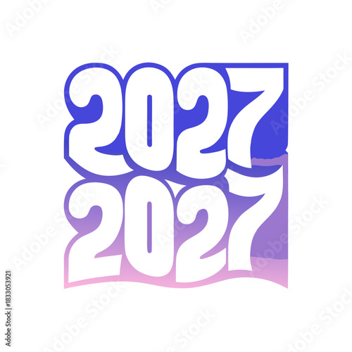 Two rows of 2027 numbers with gradient fill year text