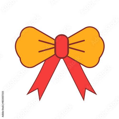 red ribbon with bow