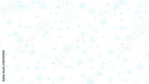 Abstract background of blue snowflakes on a transparent background. Vector illustration