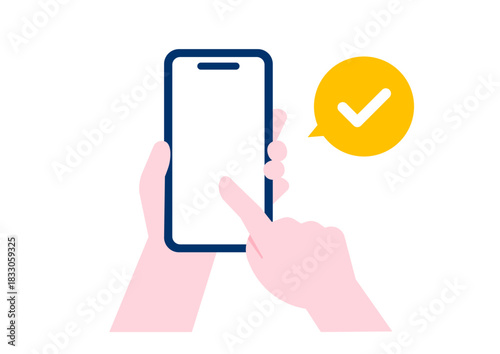 スマホの操作をする手元のイメージイラスト