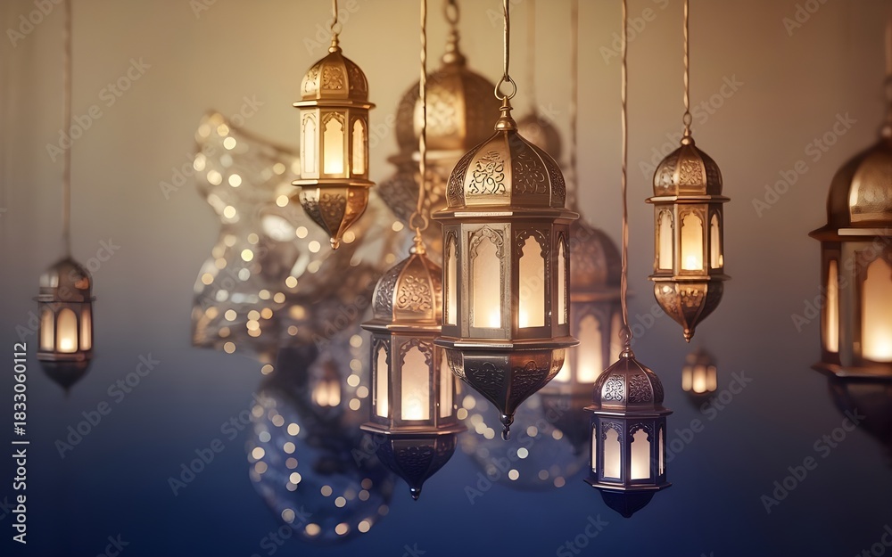 Obraz premium Ramadan Evening Lights Texture