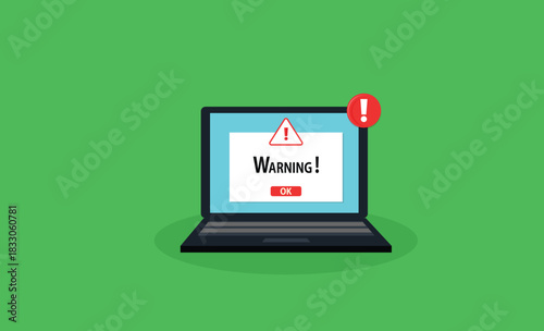 Warning.Spamming attack. Email fraud alert concept. stock illustration
