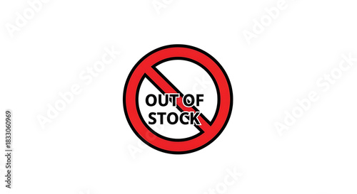 A red circle with a line through it and the words out of stock in the middle on a white background ai generated Free Download A red circle with a line through it and the words out of stock in the middle on a white background ai generated - GFXLoad