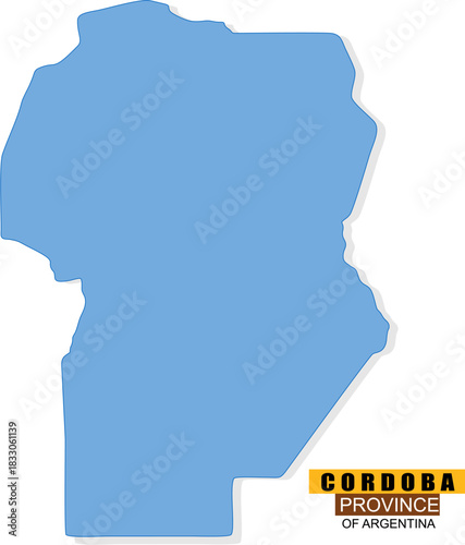 Cordoba Province map of Argentina in state colors