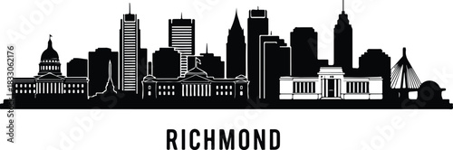 Richmond virginia skyline silhouette illustration