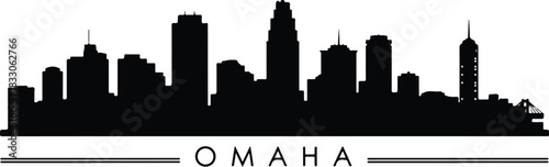 Omaha skyline silhouette cityscape illustration