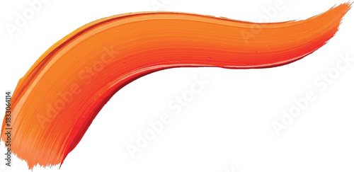 Vibrant Orange Paint Swatch Isolated on White Background.