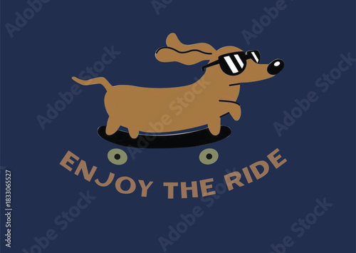enjoy the ride with animal vector illustration design 