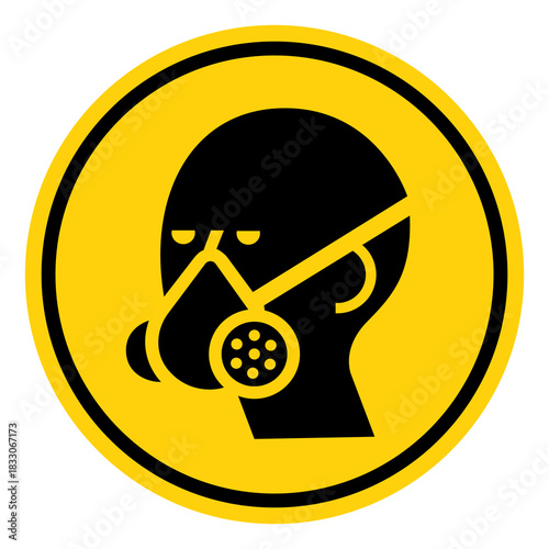 Wear Respiratory Protection Symbol Sign, Vector Illustration, Isolate On White Background Label. EPS10