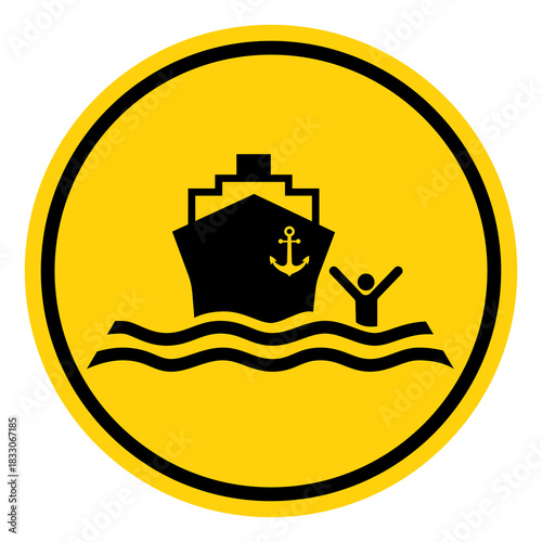 Boating Area Symbol Sign, Vector Illustration, Isolate On White Background Label. EPS10