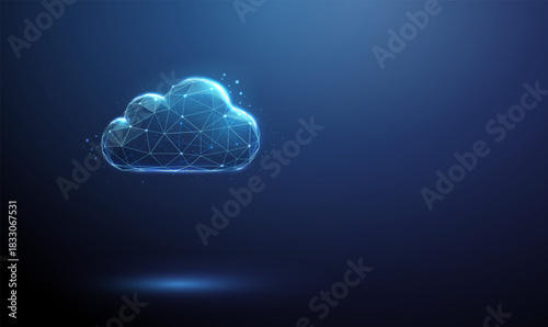 3D blue cloud. Weather patterns, precipitation, climate monitoring, digital data, information storage, cloud computing, scientific analysis concept