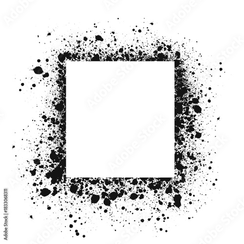 Spray paint rectangle frame. Graffiti rectangle with empty space for your design. Vector EPS 10