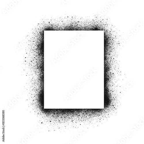 Spray paint rectangle frame. Graffiti rectangle with empty space for your design. Vector EPS 10