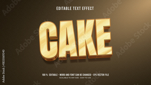 cheese cake editable text effect 3d vector