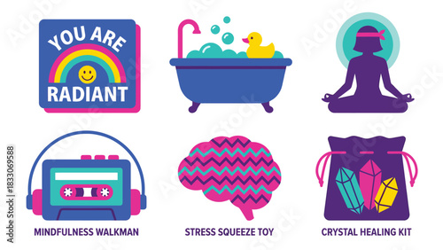 Self-Care Icons: Mindfulness and Wellness