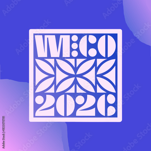 Geometric Typography Design V M C O 2026 VMCO graphic design