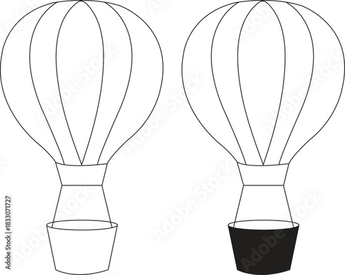 Travel and Adventure Hot Air Balloon Icon Set