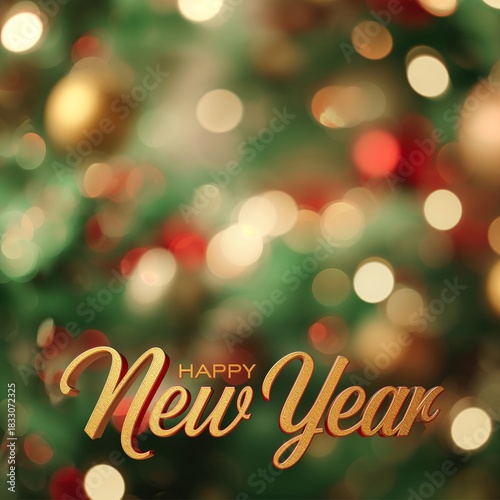 Celebration of New Year With Festive Decorations in a Cozy Forest Setting