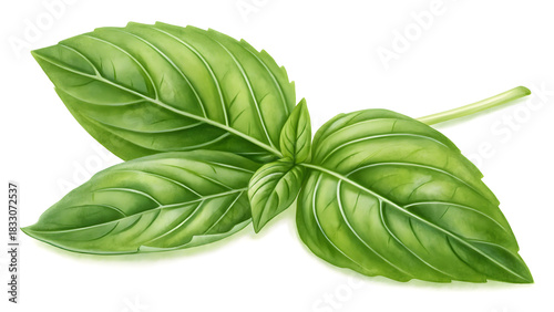 Fresh Basil Leaves for Herbal Tea – PNG Isolated