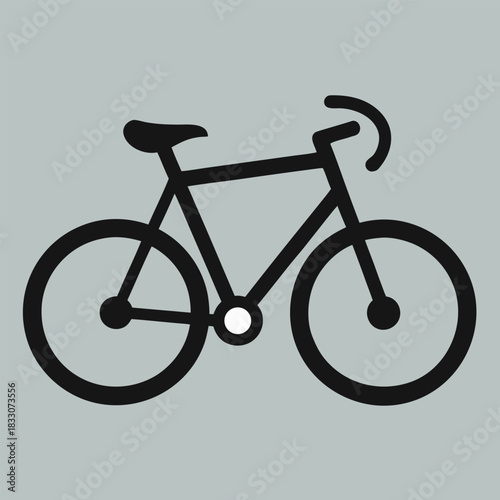 Simple bold outline bicycle silhouette isolated on white background