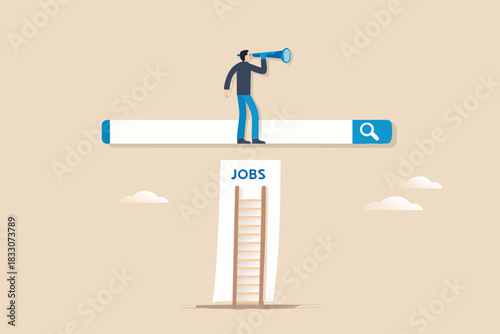 Searching for jobs online and climbing the ladder to find new opportunities