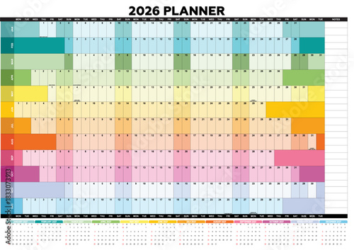 2026 Year Wall Planner A1Uk Laminated Wall Calendar Large Planner Jan To Dec Full Year Planning Chart Student Family Home School Office Work Study Annual Multi Poster 59.5 x 84.1Cm