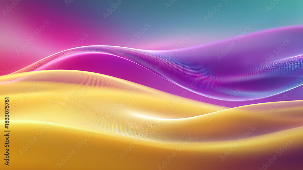 Fototapeta premium An abstract flowing landscape concept using smooth digital waves to represent creativity fluidity innovation and modern visual design. 