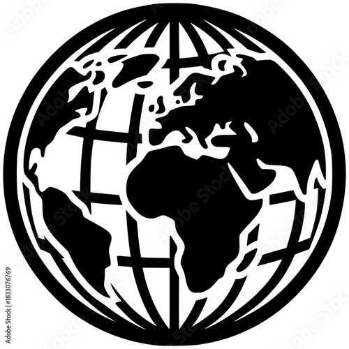 Simple vintage globe icon illustration