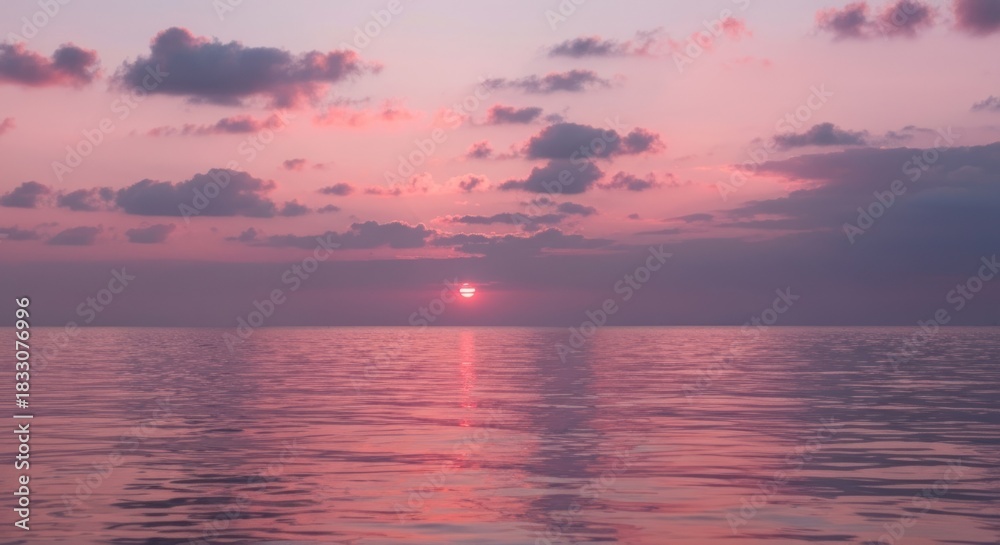 Fototapeta premium Soft, pastel sunset over a placid ocean
