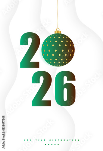 Festive 2026 New Year Celebration Design with Ornament